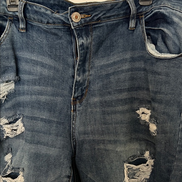 Rue21 Dark Blue Distressed Skinny Jeans - Picture 3 of 4